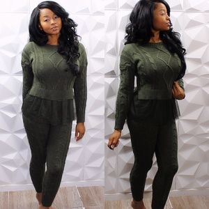Cable Knit Pants Set